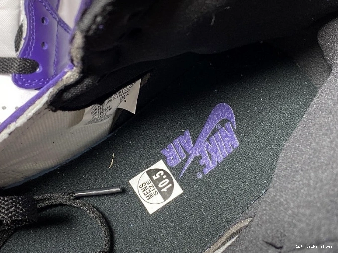 1st Kicks Shoes 1 jordan Comfortable 1246 purple white court 555088- aj1 air 1110